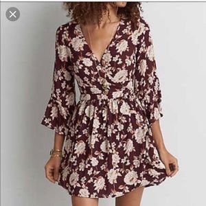 American Eagle Maroon Wrap Dress